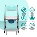 Multifunctional Rolling Commode Chair with Removable Toilet - Gallery View 18 of 23