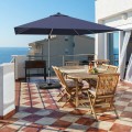 10 Feet 360° Tilt Aluminum Square Patio Umbrella without Weight Base - Gallery View 75 of 80