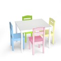 5 Pieces Kids Pine Wood Table Chair Set - Gallery View 26 of 33
