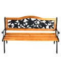 Outdoor Cast Iron Patio Bench Rose - Gallery View 8 of 12