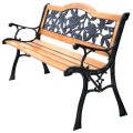 Outdoor Cast Iron Patio Bench Rose - Gallery View 3 of 12
