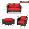 5 Pieces Patio Cushioned Rattan Furniture Set - Gallery View 2 of 71