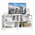 Wooden TV Stand Entertainment for TVs up to 55 Inch with X-Shaped Frame - Gallery View 20 of 36