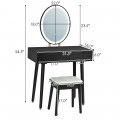 Touch Screen Vanity Makeup Table Stool Set with Lighted Mirror - Gallery View 4 of 36