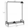 Heavy Duty Clothes Stand Rack with Top Rod and Lower Storage Shelf - Gallery View 4 of 11