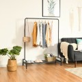 Heavy Duty Clothes Stand Rack with Top Rod and Lower Storage Shelf - Gallery View 1 of 11