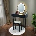 Touch Screen Vanity Makeup Table Stool Set with Lighted Mirror - Gallery View 7 of 36