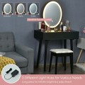 Touch Screen Vanity Makeup Table Stool Set with Lighted Mirror - Gallery View 2 of 36