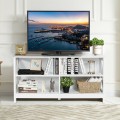 Wooden TV Stand Entertainment for TVs up to 55 Inch with X-Shaped Frame - Gallery View 13 of 36