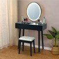 Touch Screen Vanity Makeup Table Stool Set with Lighted Mirror - Gallery View 1 of 36