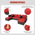 5 Pieces Patio Cushioned Rattan Furniture Set - Gallery View 9 of 71
