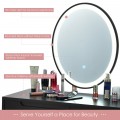 Touch Screen Vanity Makeup Table Stool Set with Lighted Mirror - Gallery View 10 of 36