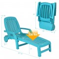 Adjustable Patio Sun Lounger with Weather Resistant Wheels - Gallery View 38 of 57