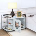 Enclosure Hidden Litter Furniture Cabinet with 2-Tier Storage Shelf - Gallery View 7 of 21