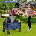Outdoor Folding Wagon Cart with Adjustable Handle and Universal Wheels - Gallery View 31 of 45
