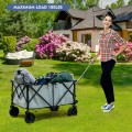 Outdoor Folding Wagon Cart with Adjustable Handle and Universal Wheels - Gallery View 21 of 45