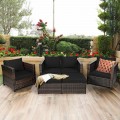 5 Pieces Patio Cushioned Rattan Furniture Set - Gallery View 60 of 71