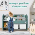 Kids Toy Storage Organizer with 2-Tier Bookshelf and Plastic Bins - Gallery View 12 of 12