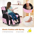 Kids Youth PU Leather Gaming Sofa Recliner with Headrest and Footrest - Gallery View 63 of 65