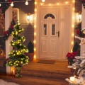 4 Feet Pre-lit Spiral Entrance Artificial Christmas Tree with Retro Urn Base - Gallery View 1 of 12