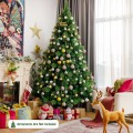 Pre-lit Hinged Christmas Tree with Glitter Tips and Pine Cones - Gallery View 13 of 36