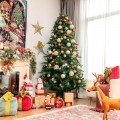 7.5 Feet Artificial Christmas Tree with Ornaments and Pre-Lit Lights - Gallery View 6 of 13