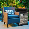 40000BTU Outdoor Propane Burning Fire Bowl Column Realistic Look Firepit Heater - Gallery View 1 of 27