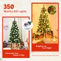 5/6/7 Feet Pre-lit Artificial Hinged Christmas Tree with LED Lights - Gallery View 30 of 30