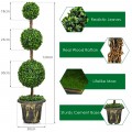 4 Feet Artificial Topiary Triple Ball Tree Plant - Gallery View 4 of 9