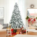 7 Feet Snow Flocked Christmas Tree with Pine Cone and Red Berries - Gallery View 1 of 11