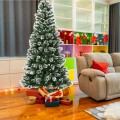 8 Feet Snow Flocked Artificial Christmas Hinged Tree - Gallery View 6 of 12