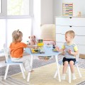Wood Activity Kids Table and Chair Set with Center Mesh Storage - Gallery View 6 of 57