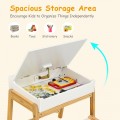 Kids Activity Table and Chair Set with Storage Space for Homeschooling - Gallery View 8 of 18