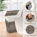 Foldable Handwoven Laundry Basket with Removable Liner