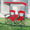 Portable Folding Camping Canopy Chairs with Cup Holder - Gallery View 31 of 35