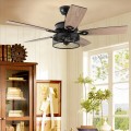  48 Inch Ceiling Fan with 5 Wooden Rustic Reversible Blades - Gallery View 3 of 12