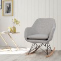 Upholstered Rocking Arm Chair with Solid Steel Wood Leg