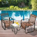 3 Pieces Patio Rattan Conversational Furniture Set - Gallery View 1 of 10