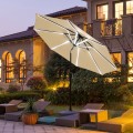9 Feet Solar LED Market Umbrella with Aluminum Crank Tilt 16 Strip Lights - Gallery View 49 of 60