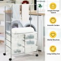 6 Drawer Rolling Storage Drawer Cart with Hanging Bar for Office School Home - Gallery View 32 of 48