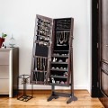 Jewelry Cabinet Stand Mirror Armoire with Large Storage Box - Gallery View 20 of 29