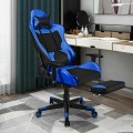 PU Leather Gaming Chair with USB Massage Lumbar Pillow and Footrest - Gallery View 6 of 44