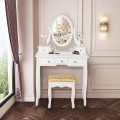 Vanity Make Up Table Set Dressing Table Set with 5 Drawers - Gallery View 3 of 24