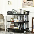 3-Shelf Utility Service Cart Aluminum Frame 490lbs Capacity with Casters - Gallery View 6 of 12