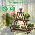 Wooden Plant Stand with Wheels Pots Holder Display Shelf - Gallery View 5 of 15