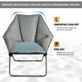 Oversized Foldable Leisure Camping Chair with Sturdy Iron Frame - Gallery View 7 of 10