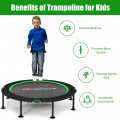 47 Inch Folding Trampoline with Safety Pad of Kids and Adults for Fitness Exercise - Gallery View 8 of 27