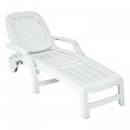 Adjustable Patio Sun Lounger with Weather Resistant Wheels - Gallery View 8 of 57