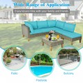 4PCS Patio Rattan Furniture Set Cushioned Loveseat - Gallery View 9 of 24