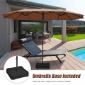 15 Feet Extra Large Patio Double Sided Umbrella with Crank and Base - Gallery View 20 of 48